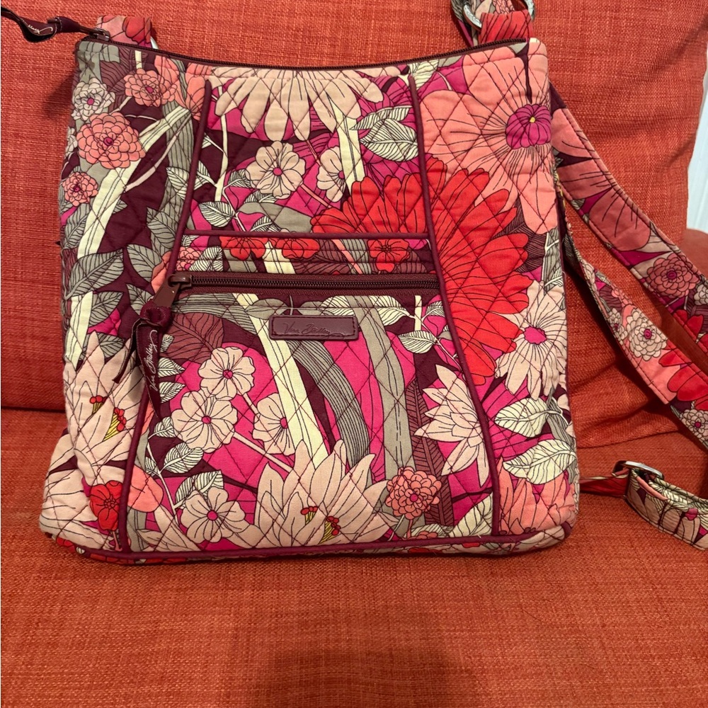 Vera Bradley Pink and Red Floral Crossbody Bag